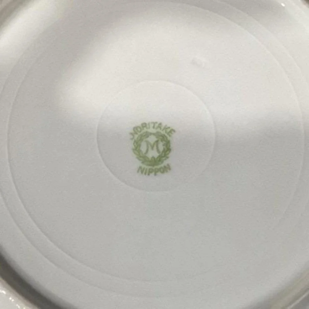 Noritake China Nippon Salad Plates, Set of 4,‎ Blue Cornflowers & Green Leaves